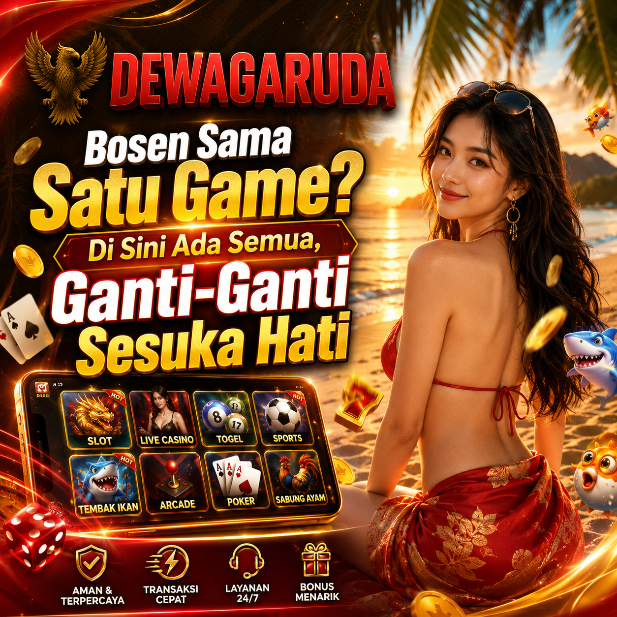 DEWAGARUDA: Bosen Sama Satu Game? Di Sini Ada Semua, Ganti-Ganti Sesuka Hati
